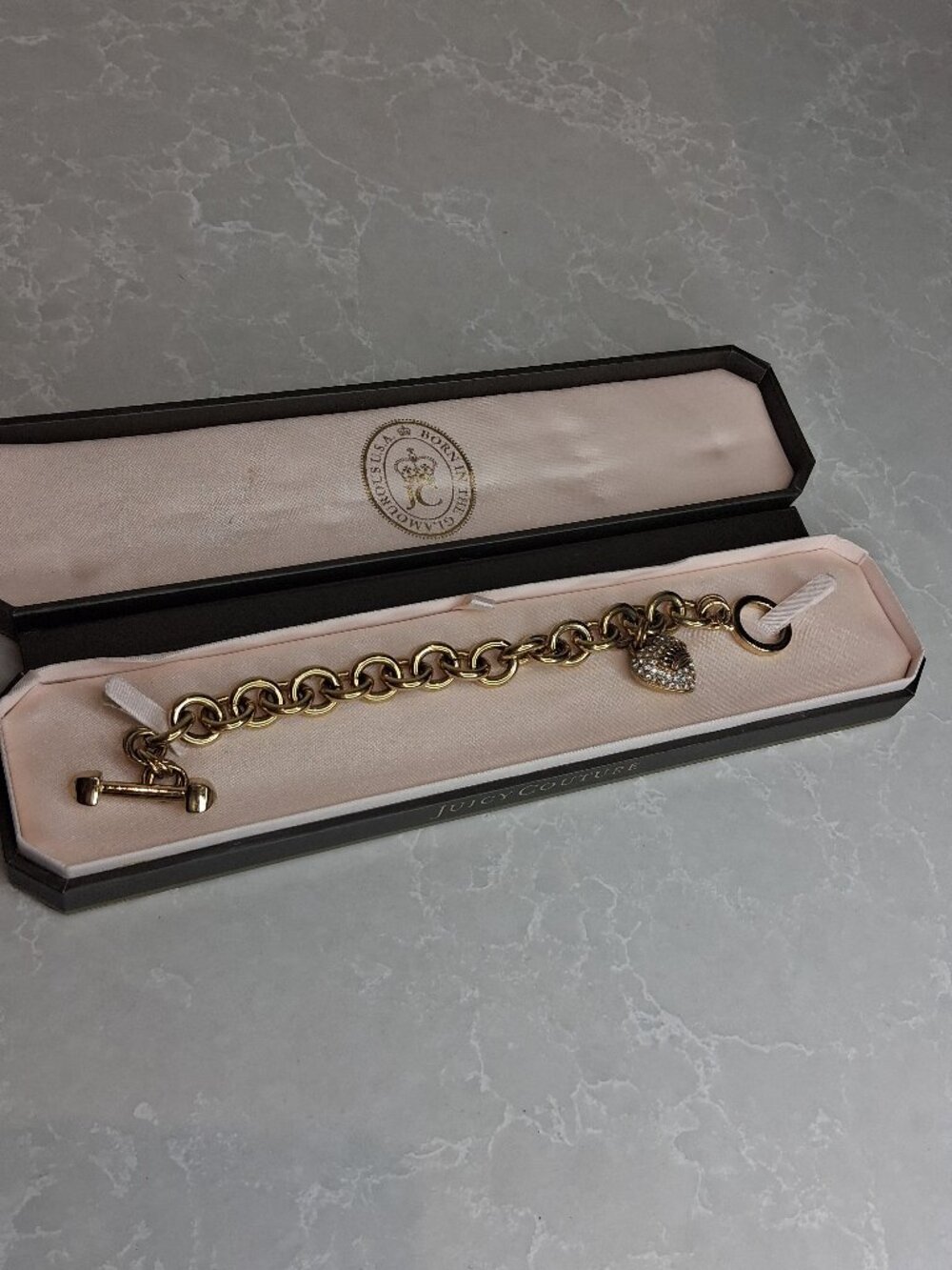 NWT Juicy Couture Retired Gold Tone Pave Starter Bracelet
